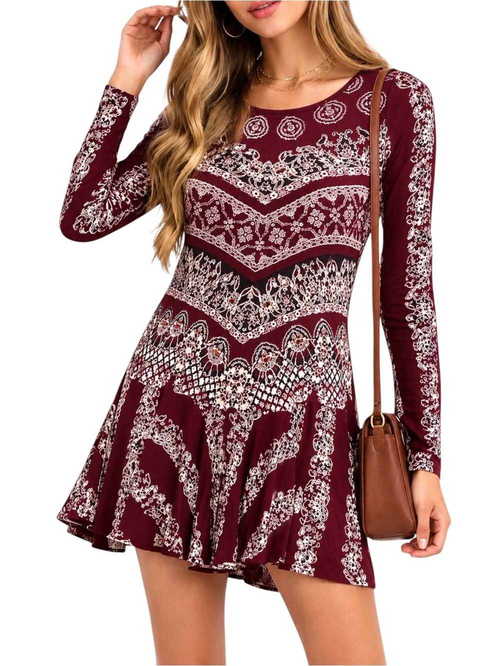FREE PEOPLE Smooth Talker Red Tunic Mini Dress Small